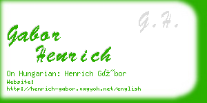 gabor henrich business card